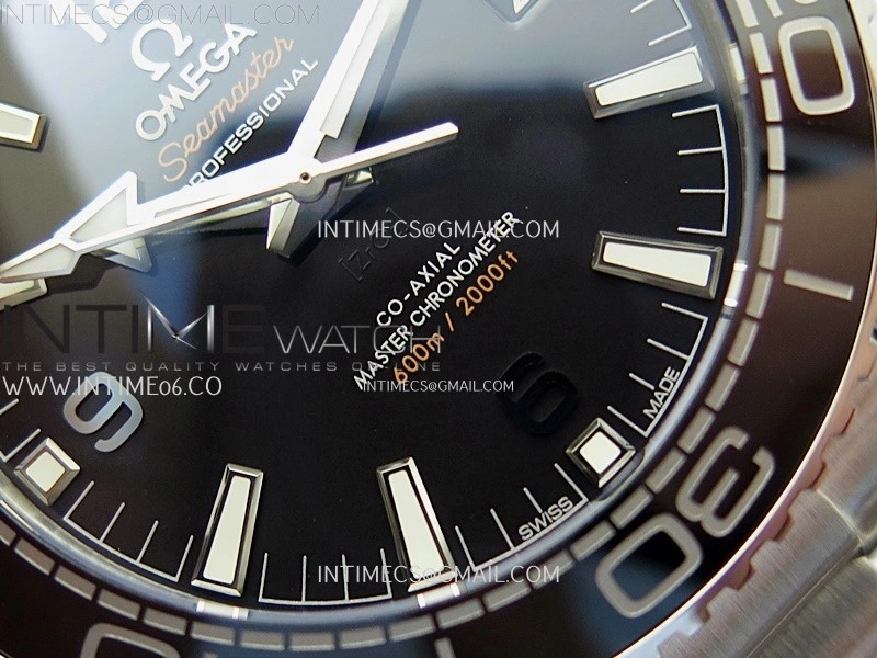 Planet Ocean 43.5mm Black Ceramic Bezel SS SCF 1:1 Best Edition Black Dial on SS Bracelet A8900